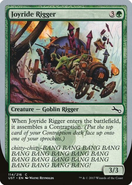 Joyride Rigger - When Joyride Rigger enters the battlefield