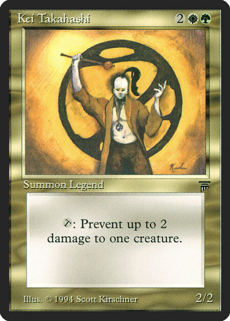 Kei Takahashi - {T}: Prevent the next 2 damage that would be dealt to target creature this turn.