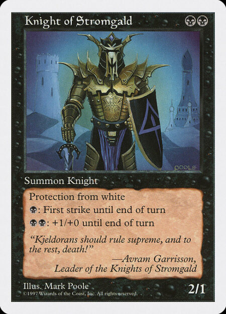 Knight of Stromgald - Protection from white