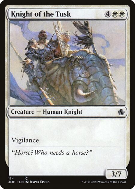 Knight of the Tusk - Vigilance (Attacking doesn't cause this creature to tap.)