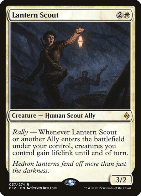 Lantern Scout - Rally — Whenever Lantern Scout or another Ally enters the battlefield under your control