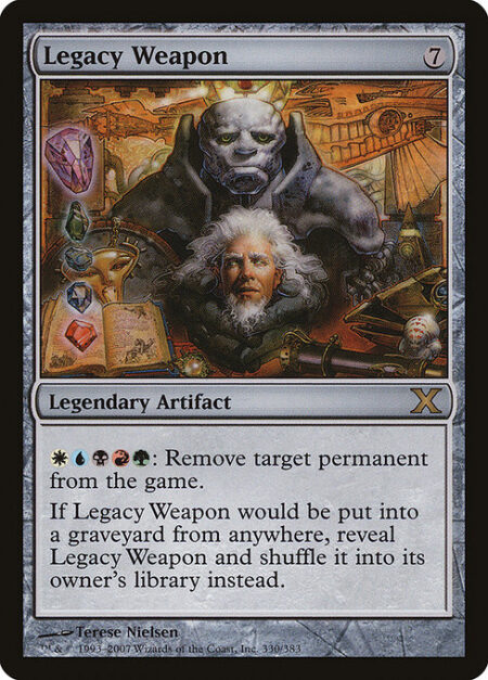 Legacy Weapon - {W}{U}{B}{R}{G}: Exile target permanent.