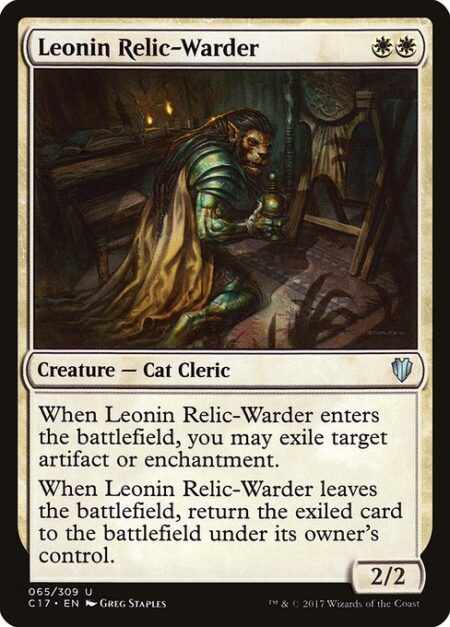 Leonin Relic-Warder - When Leonin Relic-Warder enters the battlefield