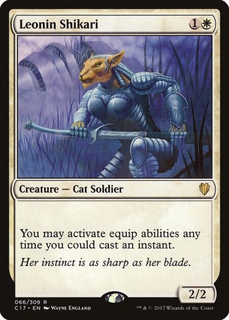 Leonin Shikari - You may activate equip abilities any time you could cast an instant.