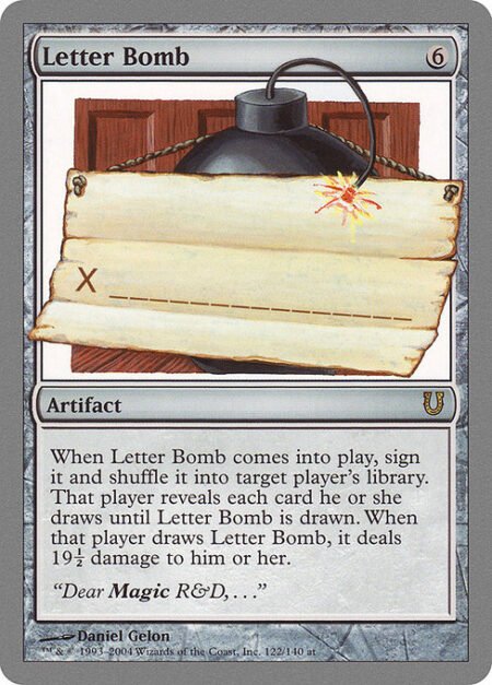 Letter Bomb - When Letter Bomb enters the battlefield