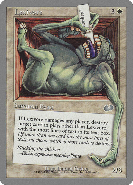 Lexivore - Whenever Lexivore deals damage to a player