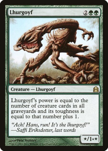 Lhurgoyf - Lhurgoyf's power is equal to the number of creature cards in all graveyards and its toughness is equal to that number plus 1.