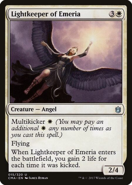 Lightkeeper of Emeria - Multikicker {W} (You may pay an additional {W} any number of times as you cast this spell.)