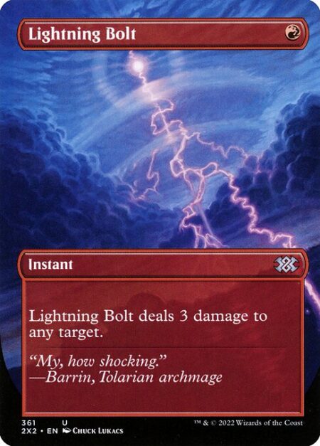 Lightning Bolt - Lightning Bolt deals 3 damage to any target.