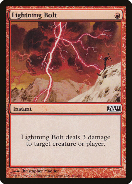 Lightning Bolt - Lightning Bolt deals 3 damage to any target.