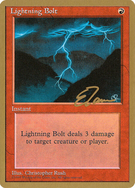 Lightning Bolt - Lightning Bolt deals 3 damage to any target.