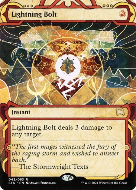 Lightning Bolt - Lightning Bolt deals 3 damage to any target.