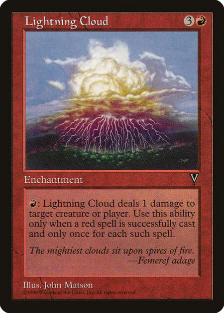 Lightning Cloud - Whenever a player casts a red spell