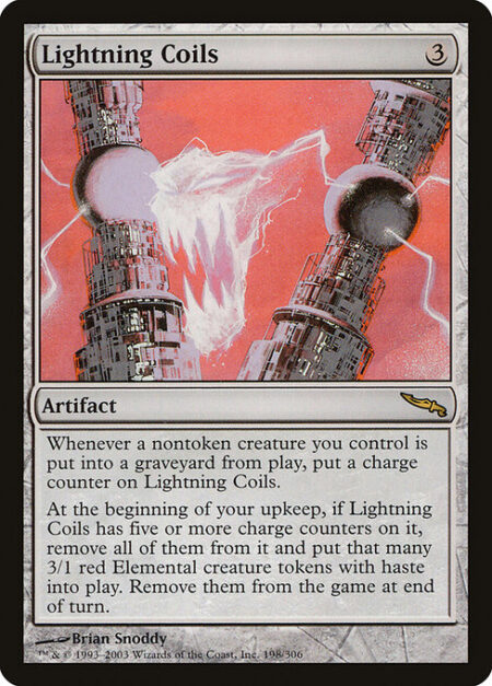 Lightning Coils - Whenever a nontoken creature you control dies