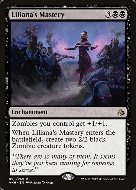 Liliana's Mastery - Zombies you control get +1/+1.