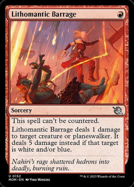 Lithomantic Barrage - This spell can't be countered.