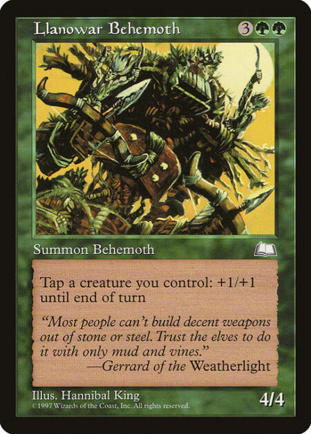 Llanowar Behemoth - Tap an untapped creature you control: Llanowar Behemoth gets +1/+1 until end of turn.