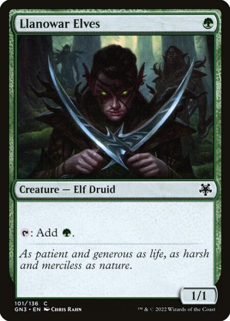 Llanowar Elves - {T}: Add {G}.