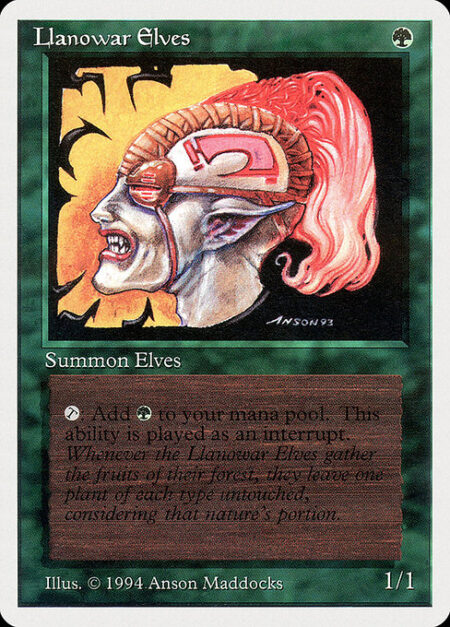 Llanowar Elves - {T}: Add {G}.