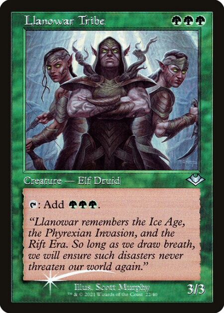 Llanowar Tribe - {T}: Add {G}{G}{G}.