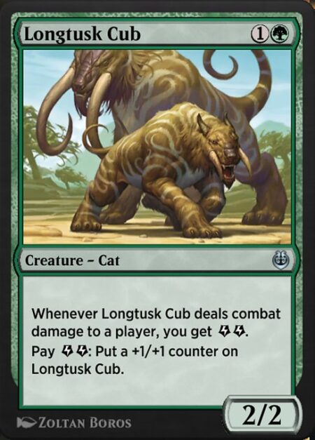 Longtusk Cub - Whenever Longtusk Cub deals combat damage to a player