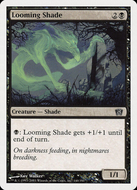 Looming Shade - {B}: Looming Shade gets +1/+1 until end of turn.