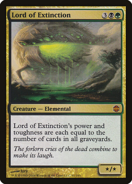 Lord of Extinction - Lord of Extinction's power and toughness are each equal to the number of cards in all graveyards.