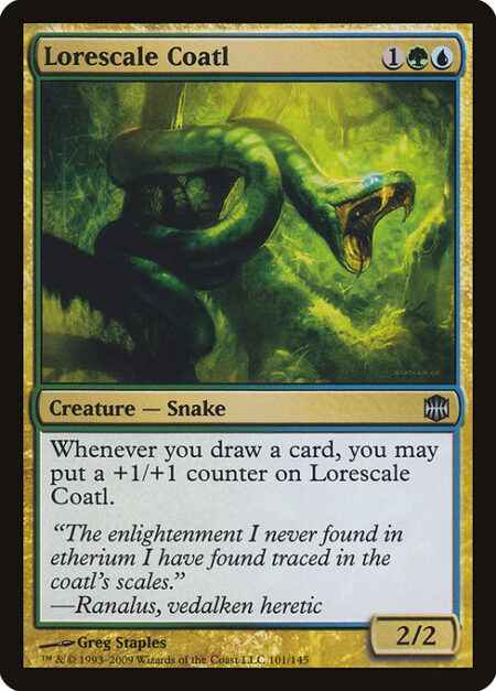 Lorescale Coatl - Whenever you draw a card