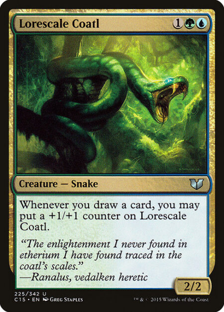 Lorescale Coatl - Whenever you draw a card