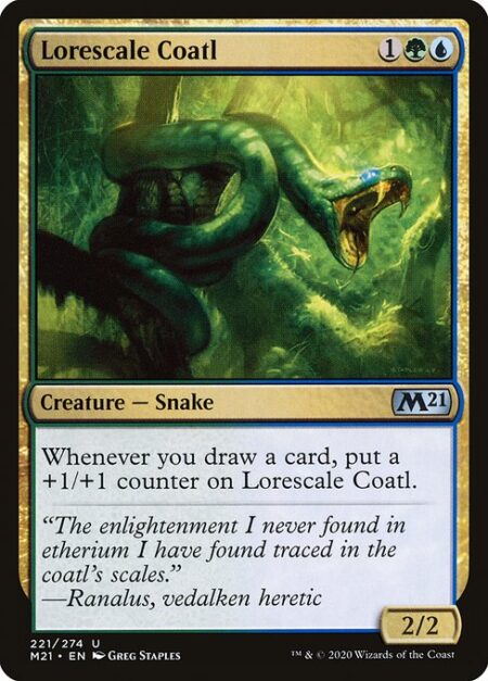 Lorescale Coatl - Whenever you draw a card