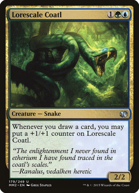 Lorescale Coatl - Whenever you draw a card