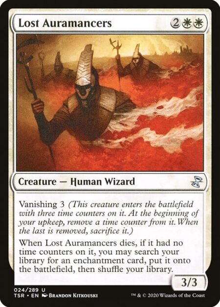 Lost Auramancers - Vanishing 3 (This creature enters the battlefield with three time counters on it. At the beginning of your upkeep