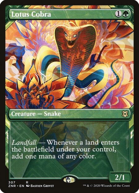 Lotus Cobra - Landfall — Whenever a land enters the battlefield under your control