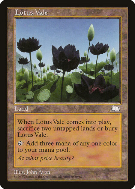 Lotus Vale - If Lotus Vale would enter the battlefield