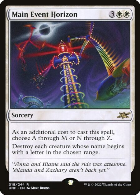 Main Event Horizon - As an additional cost to cast this spell