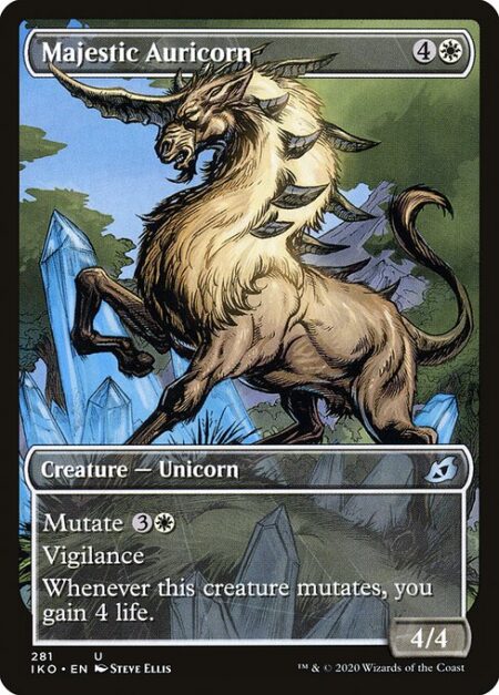 Majestic Auricorn - Mutate {3}{W} (If you cast this spell for its mutate cost