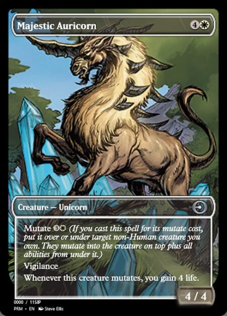 Majestic Auricorn - Mutate {3}{W} (If you cast this spell for its mutate cost