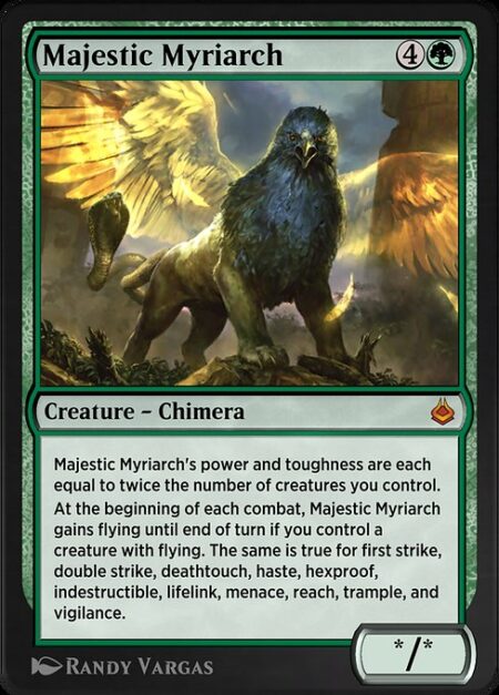 Majestic Myriarch - Majestic Myriarch's power and toughness are each equal to twice the number of creatures you control.