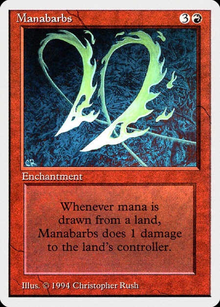 Manabarbs - Whenever a player taps a land for mana