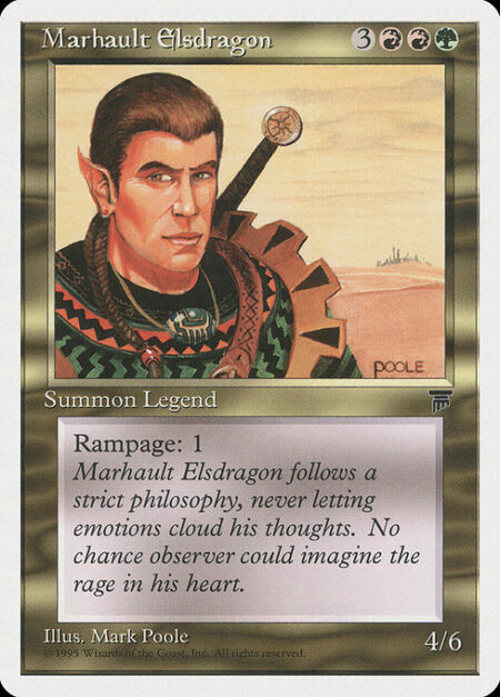 Marhault Elsdragon - Rampage 1 (Whenever this creature becomes blocked