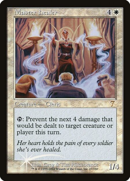 Master Healer - {T}: Prevent the next 4 damage that would be dealt to any target this turn.