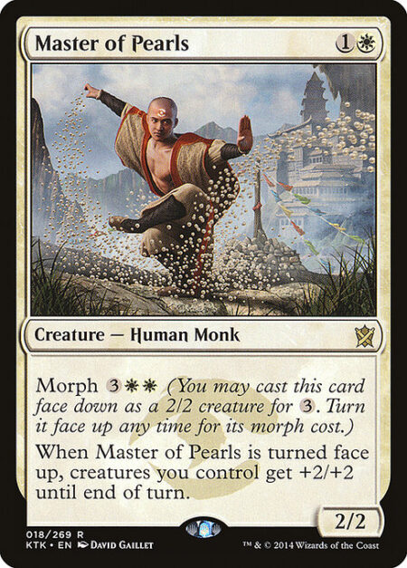 Master of Pearls - Morph {3}{W}{W} (You may cast this card face down as a 2/2 creature for {3}. Turn it face up any time for its morph cost.)