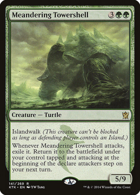 Meandering Towershell - Islandwalk (This creature can't be blocked as long as defending player controls an Island.)