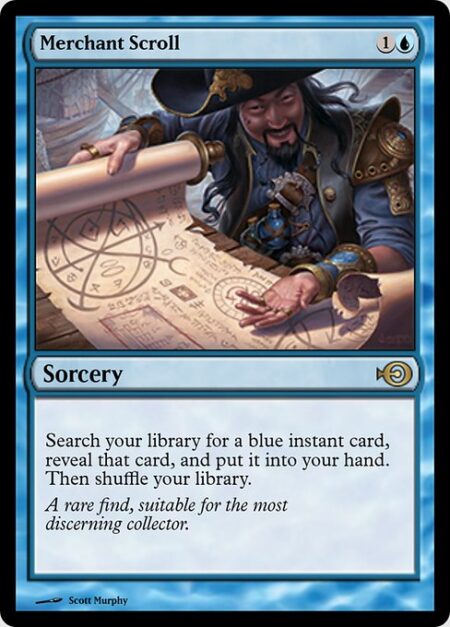 Merchant Scroll - Search your library for a blue instant card