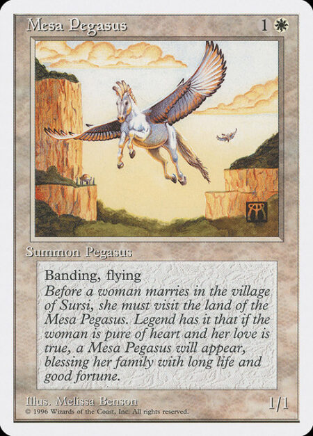 Mesa Pegasus - Flying; banding (Any creatures with banding