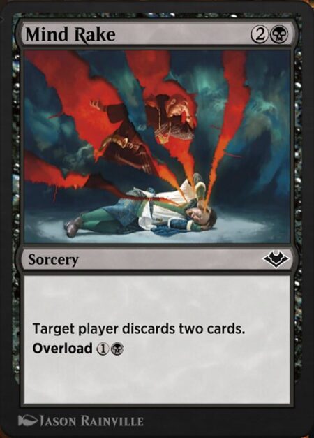 Mind Rake - Target player discards two cards.