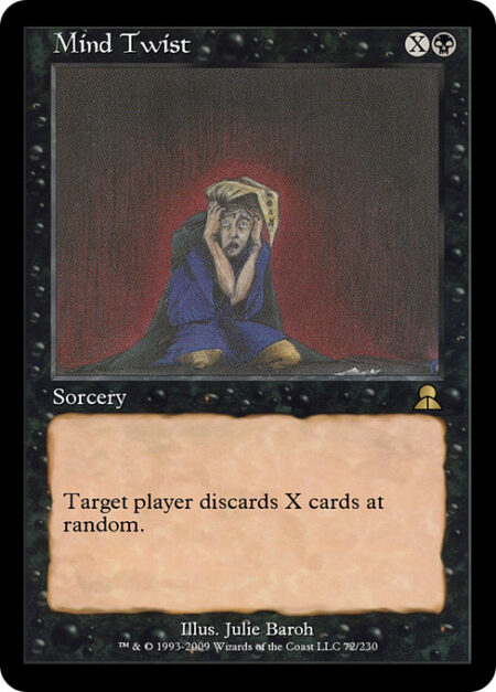 Mind Twist - Target player discards X cards at random.