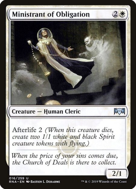 Ministrant of Obligation - Afterlife 2 (When this creature dies