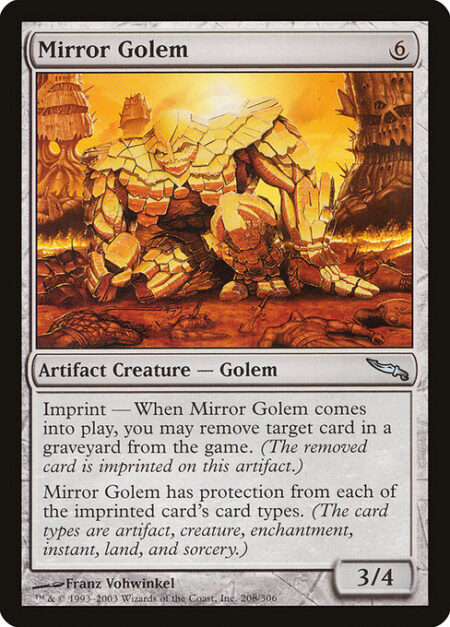 Mirror Golem - Imprint — When Mirror Golem enters the battlefield