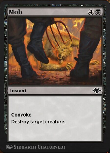 Mob - Convoke (Your creatures can help cast this spell. Each creature you tap while casting this spell pays for {1} or one mana of that creature's color.)